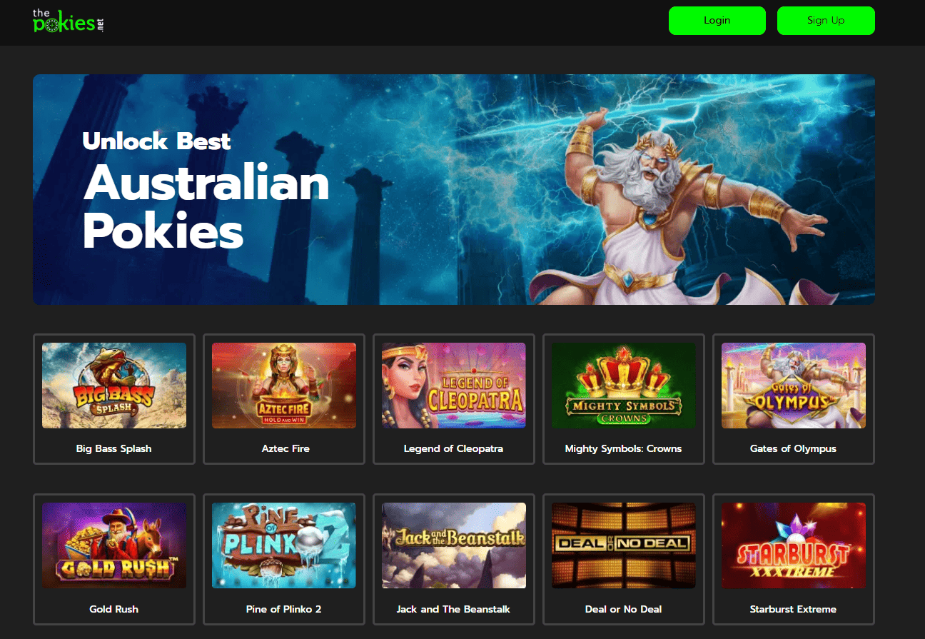 The Pokies Net game library